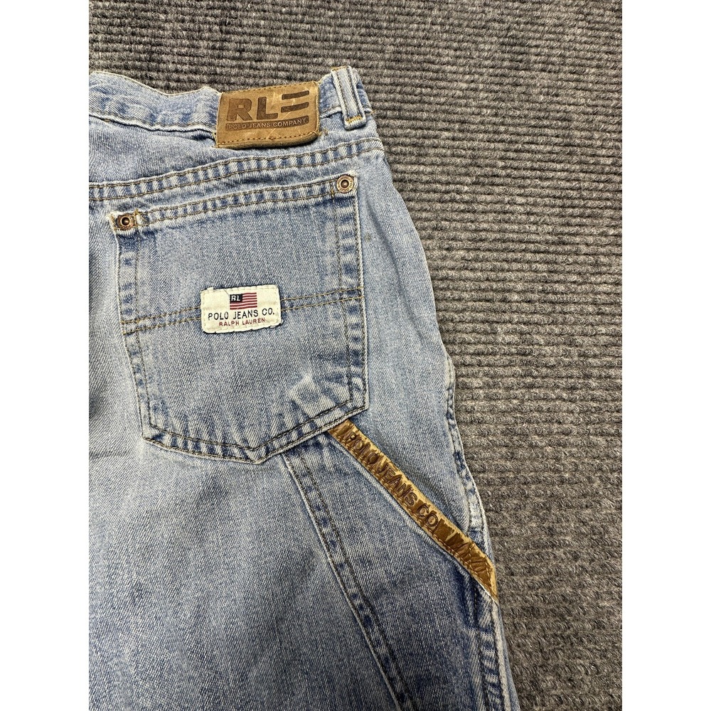 VTG Polo Jeans Co Ralph Lauren Shorts Youth 16 Cargo Carpenter Denim Relax 28x11 - Picture 7 of 9